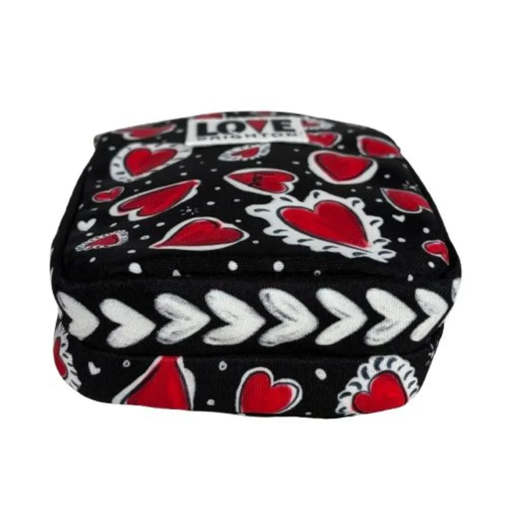 New Brighton Love Hearts A Flutter Utility Crossbody Bag Purse Organizer MRP $88